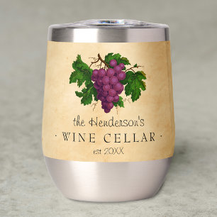 Bodega de vino con nombre personalizado de uva