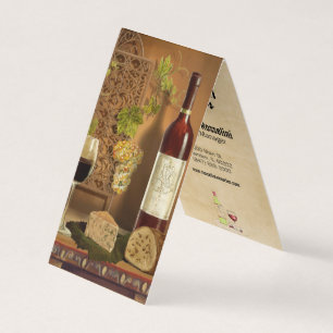 bodega de vinos y quesos doblado tarjeta de visita