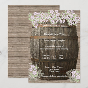 Bodega, Madera Rústica, Campo, Invitación de Boda