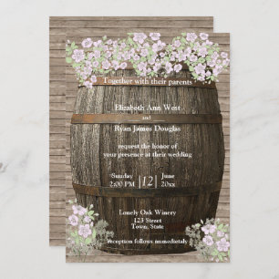 Bodega, Madera Rústica, País, Invitación a la Boda