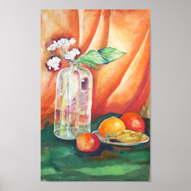 Bodegón Acuarela – Arte de Frutas para Pared (Frente)