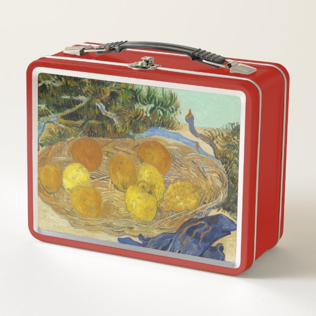 Bodegón de naranjas limones guantes azules de Van  (Anverso)