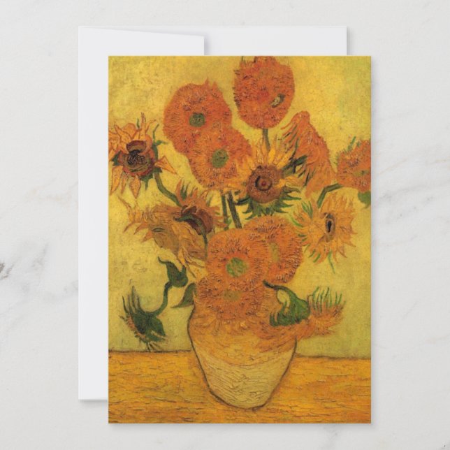 Bodegón de Vincent van Gogh Jarrón con 15 girasole (Anverso)