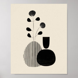 Bodegón moderno: impresión botánica minimalista