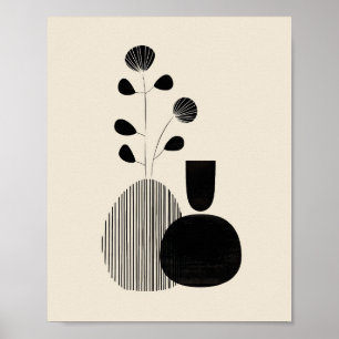 Bodegón moderno: impresión botánica minimalista