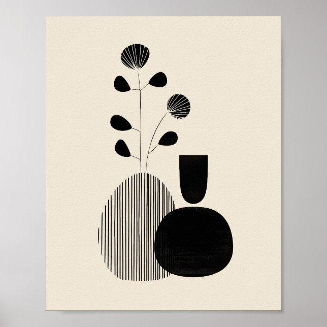Bodegón moderno: impresión botánica minimalista (Frente)