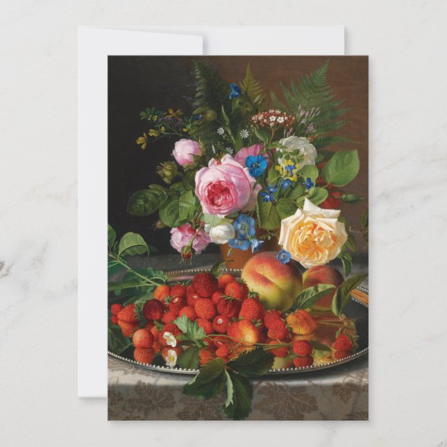 Bodegón Rosas y Fresas por Otto Ottesen (Anverso)