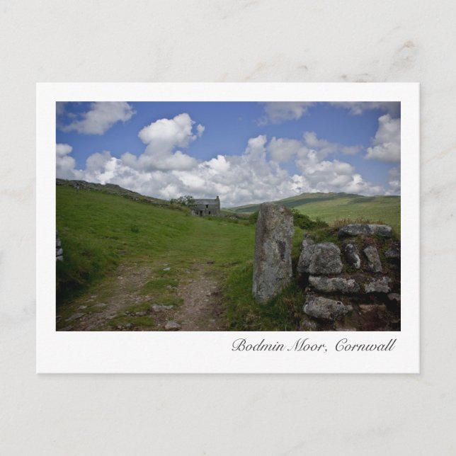 Bodmin Moor, tarjeta postal Cornwall (Anverso)