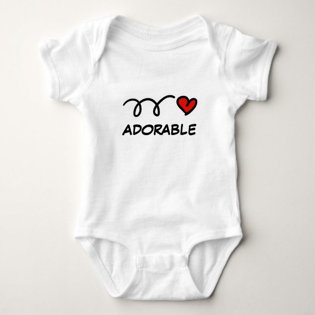 Body adorable para bebé con corazón rojo lindo (Anverso)