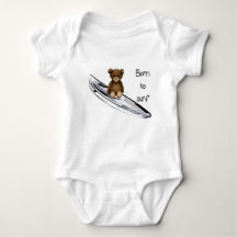 Body bebé blanco “Born to surf” con nounours