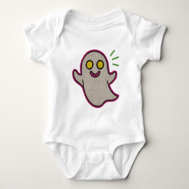 Body de bebé con fantasma bordado – diseño diverti (Anverso)