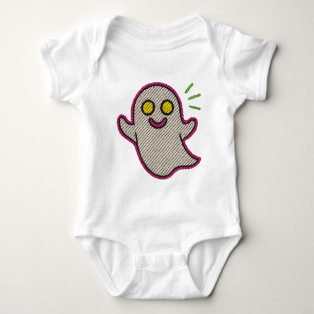 Body de bebé con fantasma bordado – diseño diverti (Anverso)