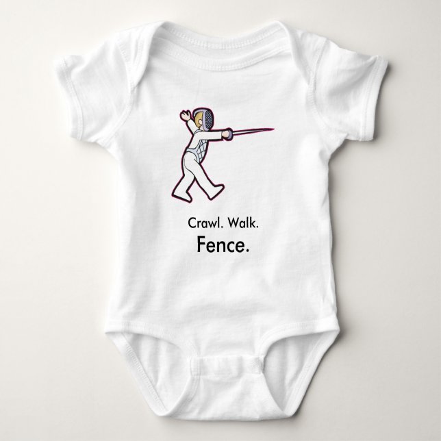 Body de bebé Crawl Walk Fence Fencing (Anverso)