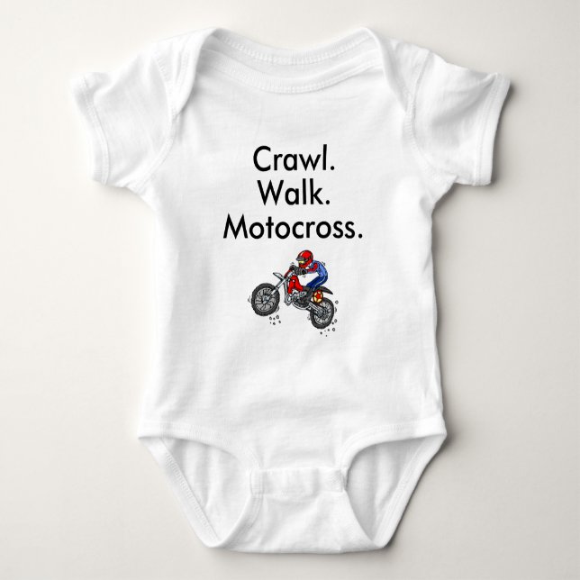 Body de bebé Crawl Walk Motocross (Anverso)