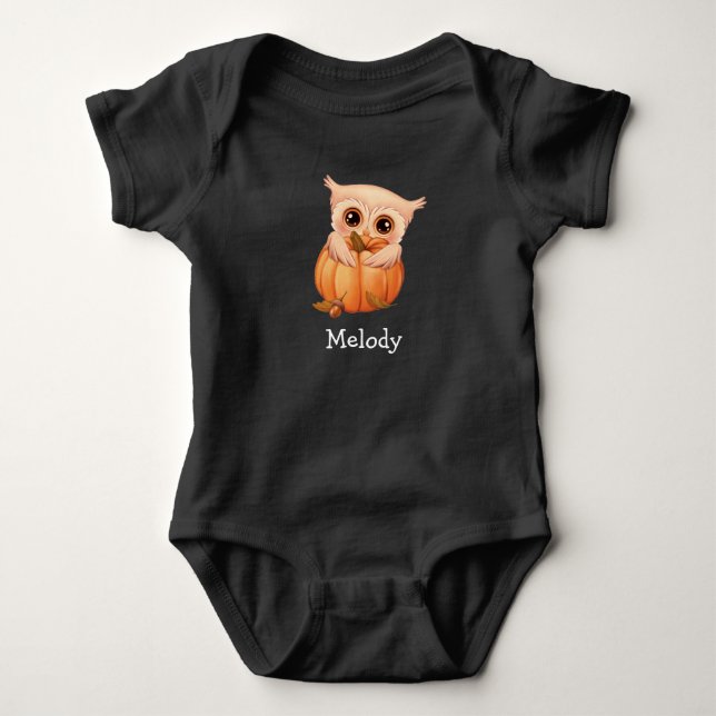Body de bebé de Jersey Adorable Búho Bebé (Anverso)