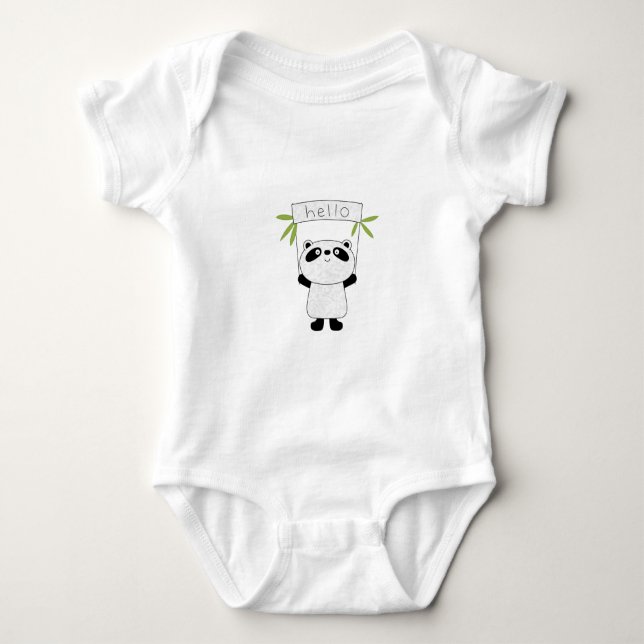 Body de bebé de jersey con diseño de panda lindo (Anverso)