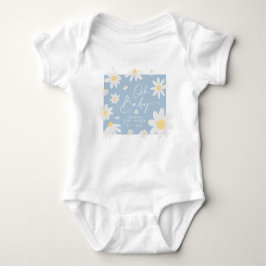 Body de bebé Dusty Blue Daisy Flower Baby Shower
