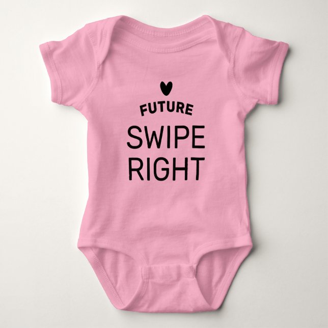 Body de bebé Future Swipe Right para niña recién n (Anverso)