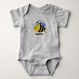 Body de bebé Grey Bee para niños y niñas