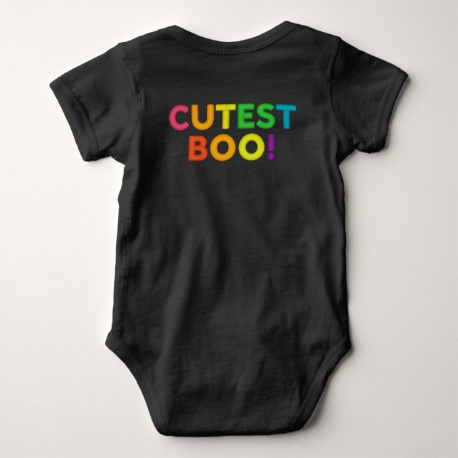 Body de bebé negro 100 % algodón – Gatito arcoíris (Reverso)