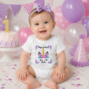 Body de bebé personalizado de unicornio para cumpl