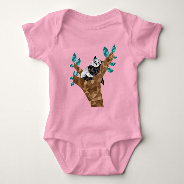 Body de jersey para bebé con diseño de panda lindo (Anverso)