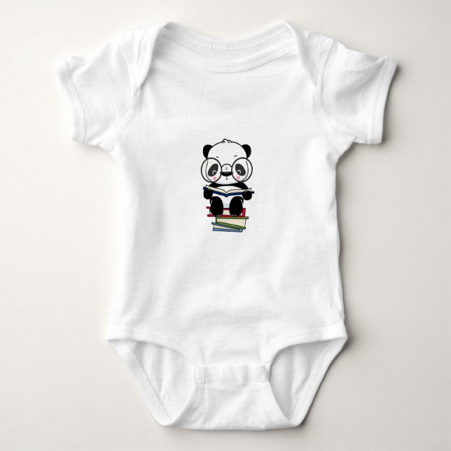 Body de jersey para bebé con diseño de panda lindo (Anverso)