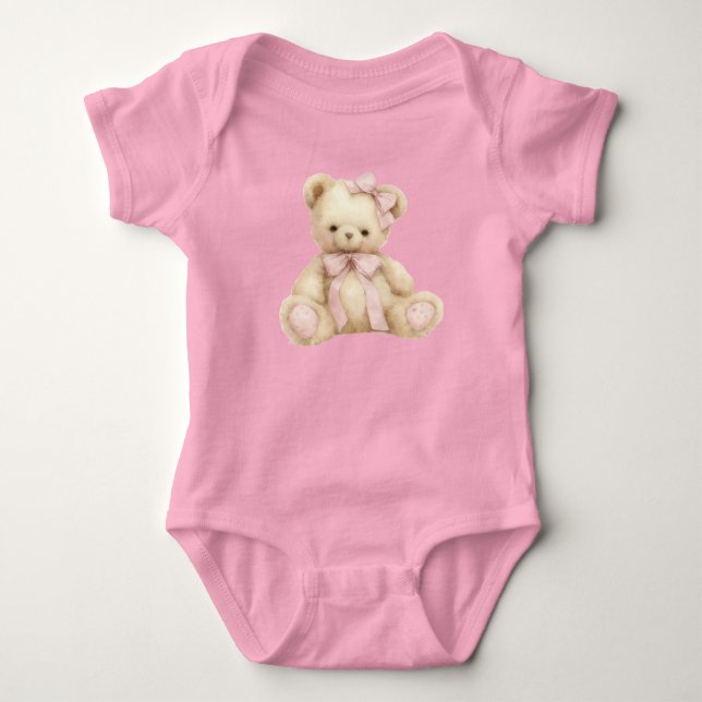 Body de Jersey para Bebé con Oso de Peluche Adorab (Anverso)