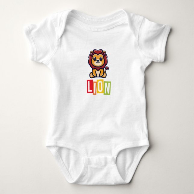 Body de jersey para bebé león (Anverso)