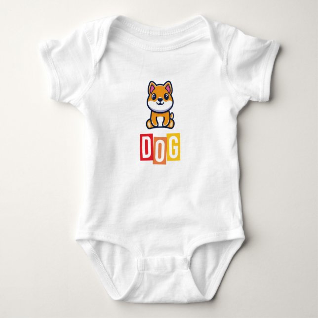 Body de jersey para bebé perro (Anverso)