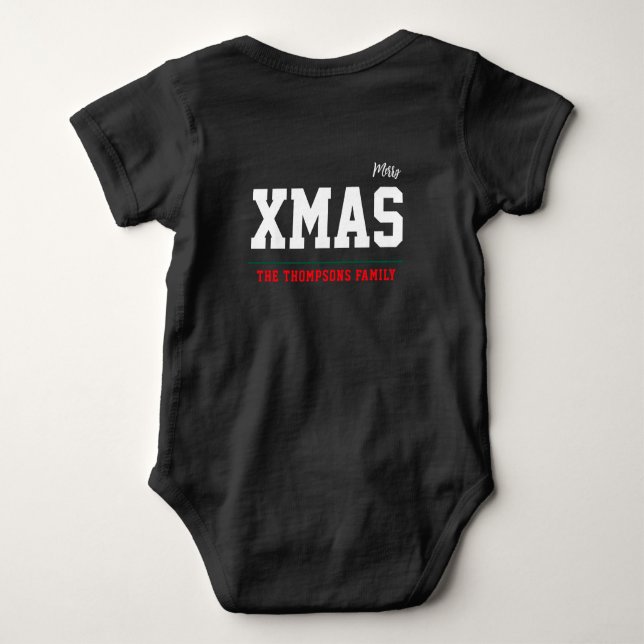 Body de jersey personalizado de Navidad color (Reverso)