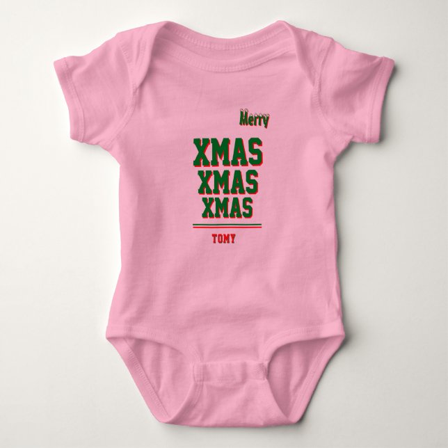 Body de jersey personalizado de Navidad para bebé  (Anverso)