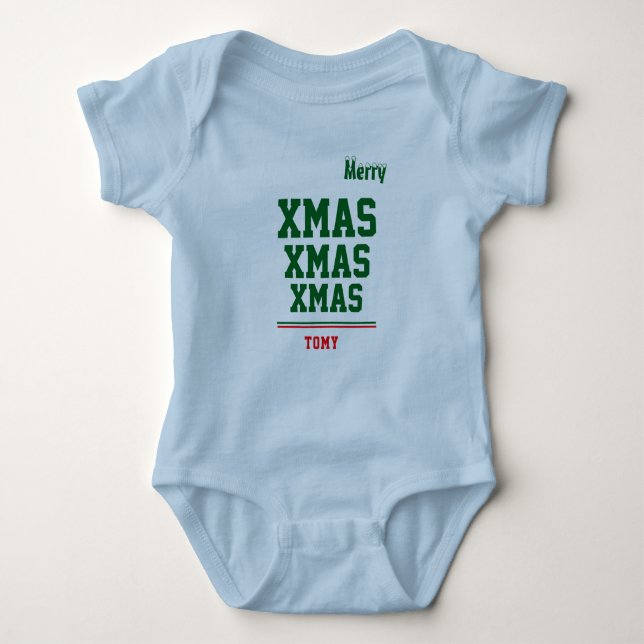 Body de jersey personalizado de Navidad para bebé  (Anverso)
