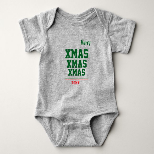 Body de jersey personalizado de Navidad para bebé  (Anverso)