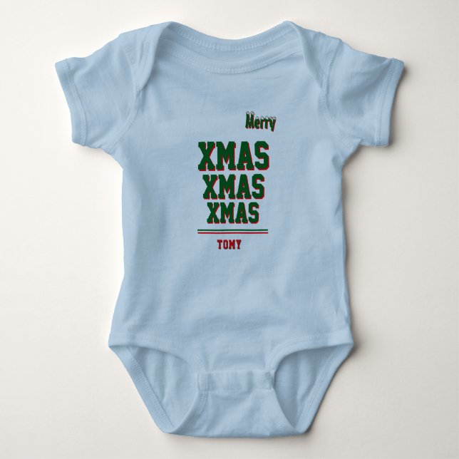 Body de jersey personalizado de Navidad para bebé  (Anverso)