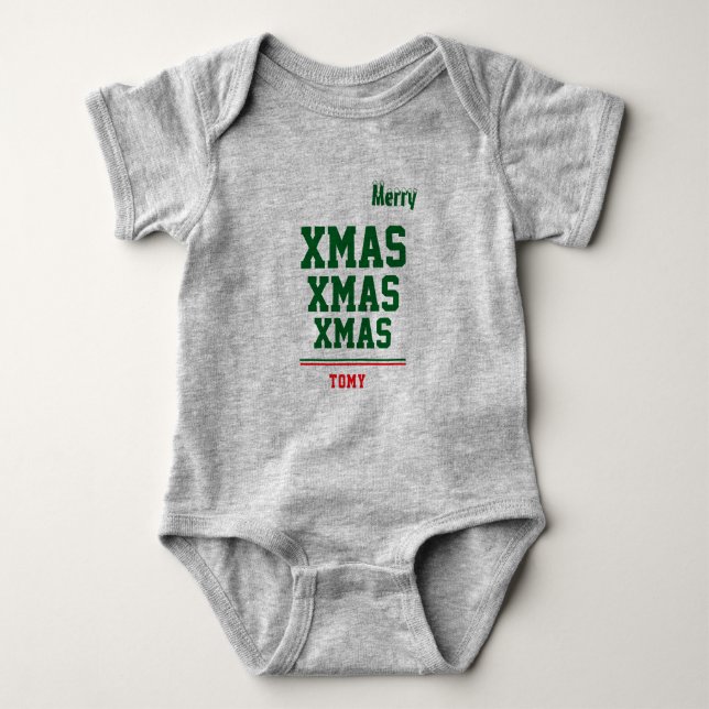 Body de jersey personalizado de Navidad para bebé  (Anverso)