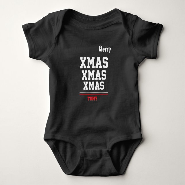 Body de jersey personalizado de Navidad para bebé  (Anverso)