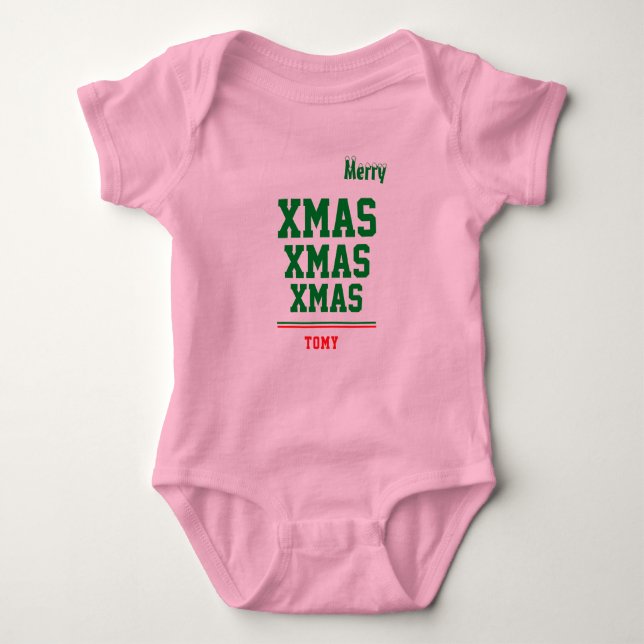 Body de jersey personalizado de Navidad para bebé  (Anverso)