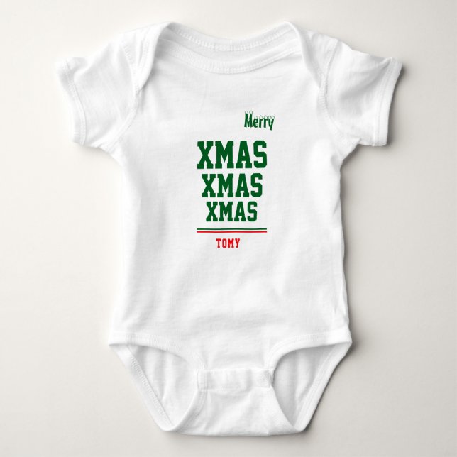 Body de jersey personalizado de Navidad para bebé  (Anverso)