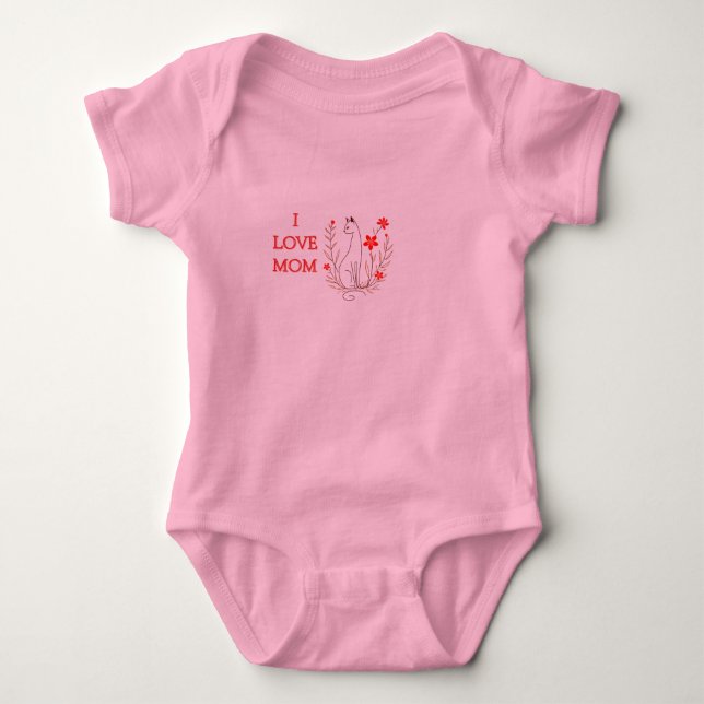 Body de Jersey Rosa para Bebé Te Amo Mamá (Anverso)