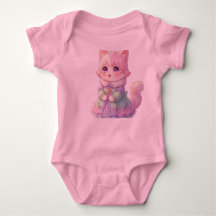 Body de regalo para baby shower de adorable gato a