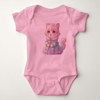 Body de regalo para baby shower de adorable gato a