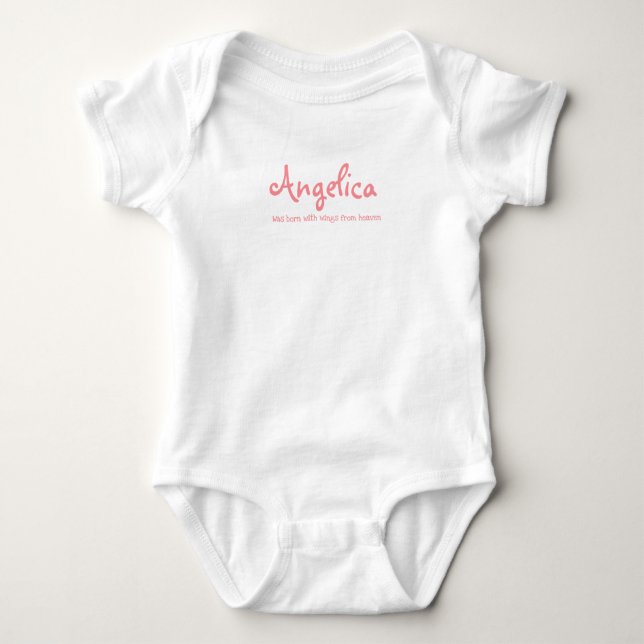 Body de una pieza blanco camiseta para bebé niña  (Anverso)