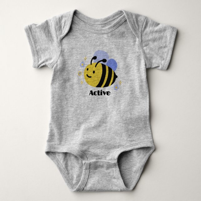 Body gris abeja para niños y niñas (Anverso)