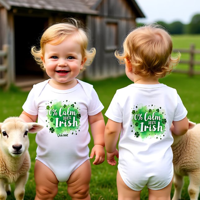 Body Para Bebé 0% Calm, 100% Irish  for Spirited Sprouts (0% Calm, 100% Irish for Spirited Sprouts Baby Bodysuit)