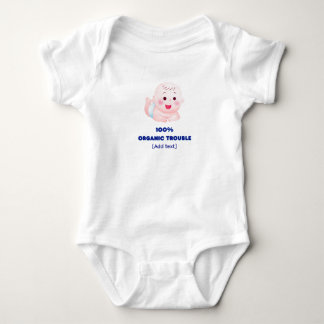 Body Para Bebé "100% Organic Trouble" Funny Watercolor Baby Bodys