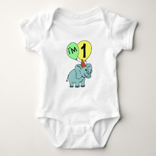 Body Para Bebé 1.ª Elefante de Cumpleaños