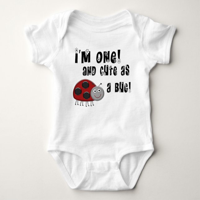 Body Para Bebé 1.ᵉʳ Aniversario De Ladybug Cute Como Una Camiseta (Anverso)