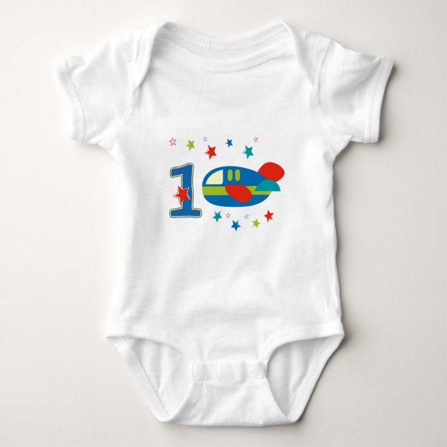 Body Para Bebé 1.ᵉʳ avión de cumpleaños (Anverso)