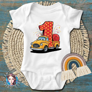 Body Para Bebé 1.ᵉʳ Camión Monstruo de Cumpleaños